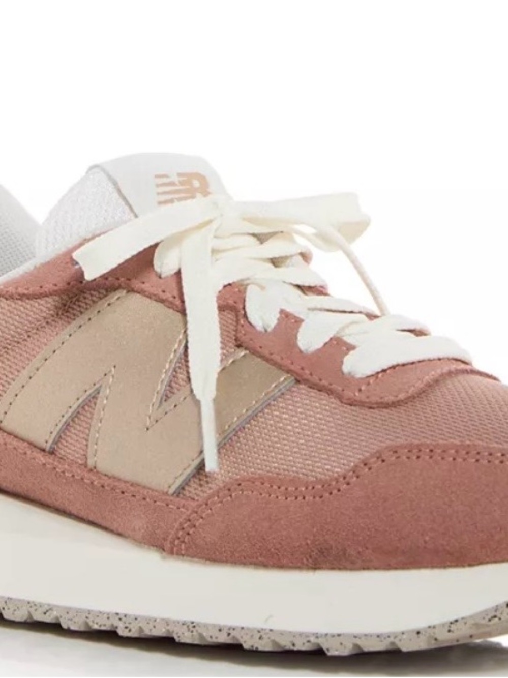 237 New Balance Dusty Pink and Cream Casual Trainer